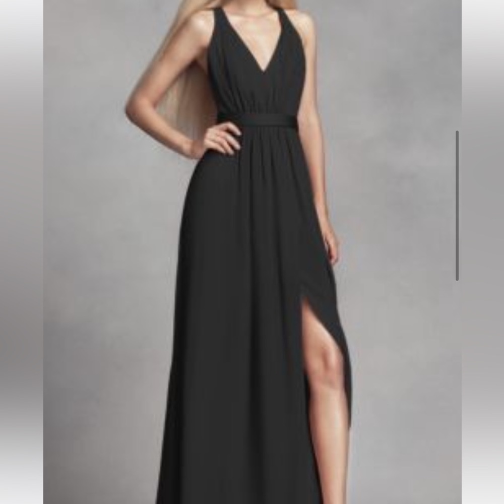 Long Chiffon dress with low criss cross back